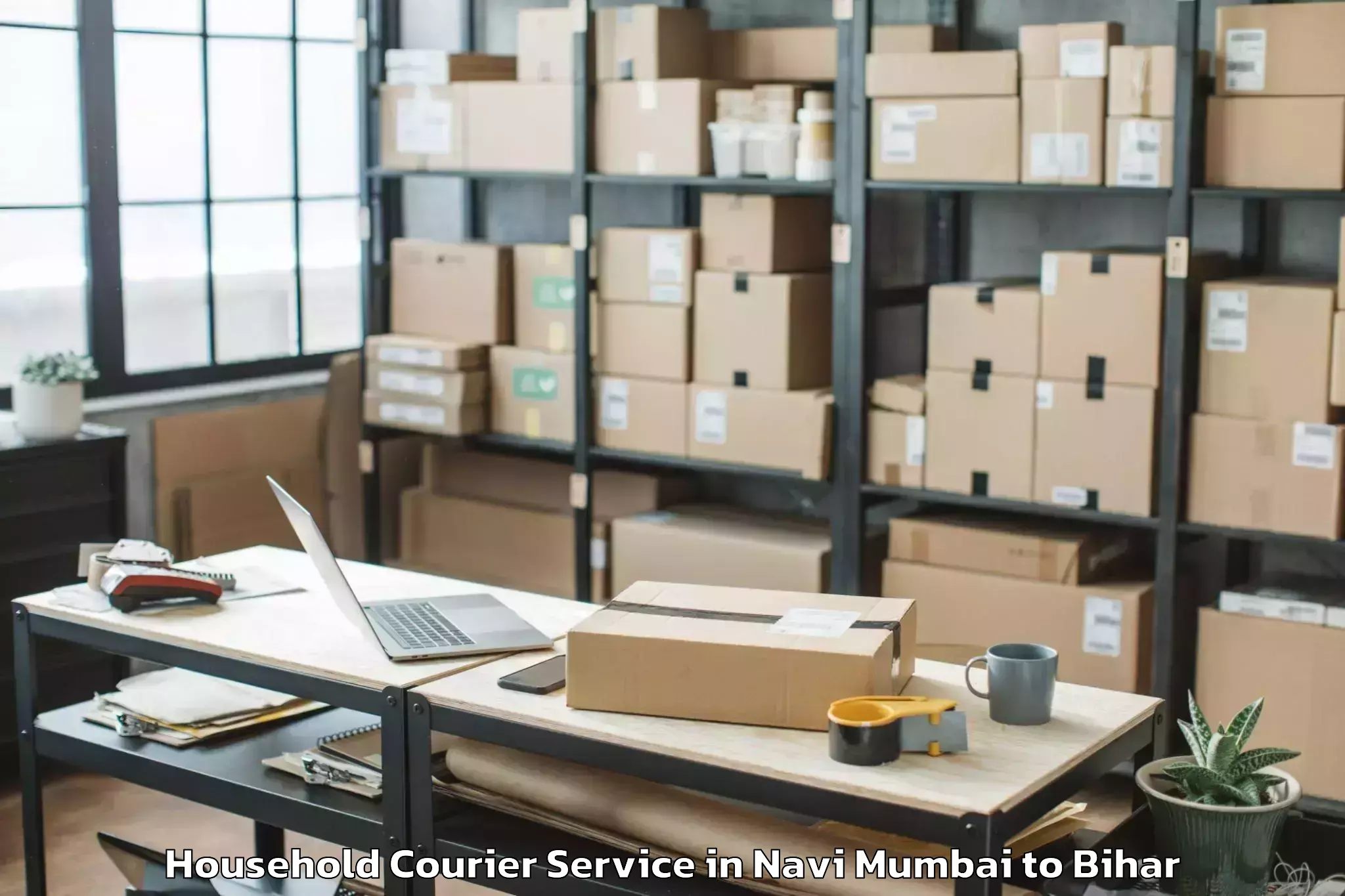 Reliable Navi Mumbai to Lakri Nabigabj Household Courier